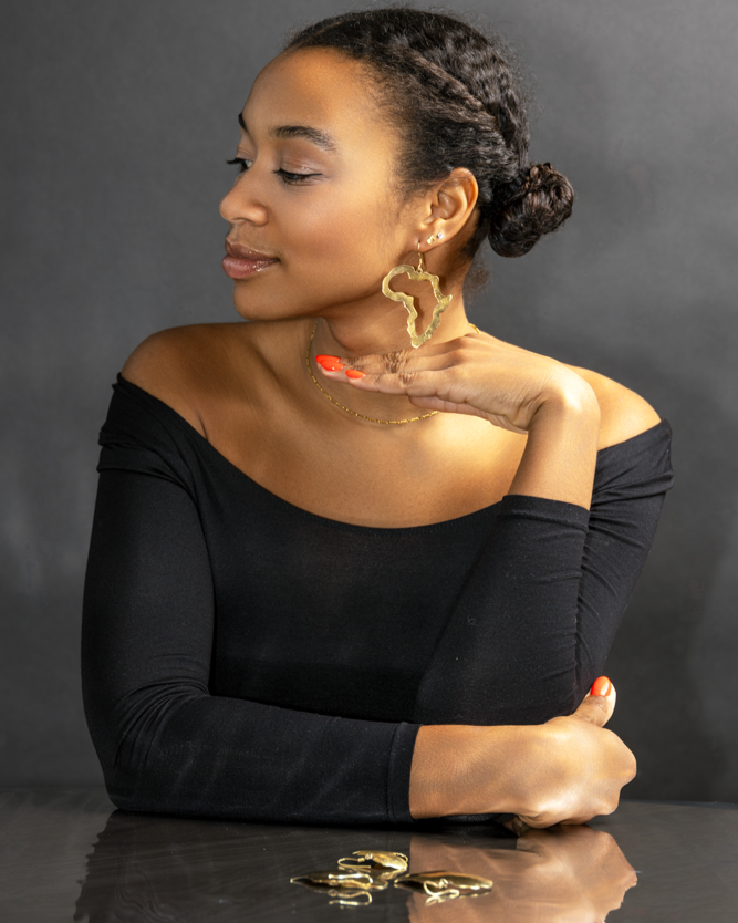 Grandes boucles d'oreilles cartes Awa Africa