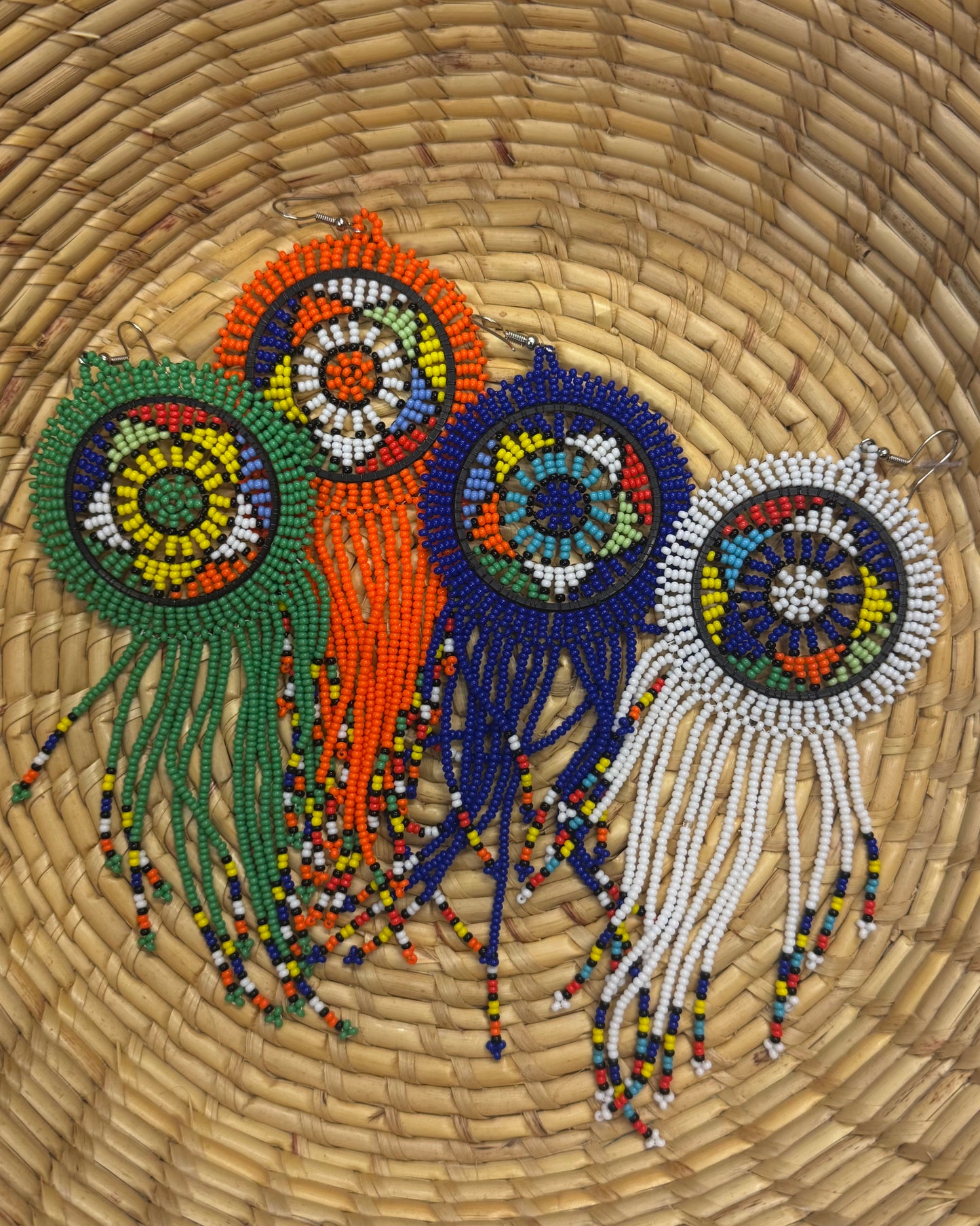 Boucles d'Oreilles En Perles Multicolores / Sud Africa