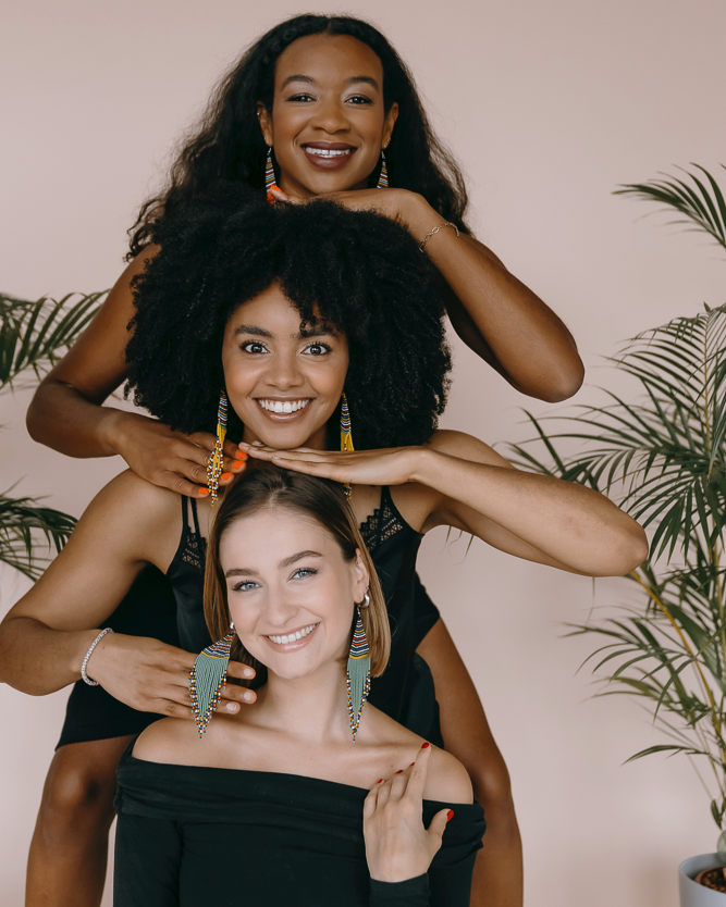 Boucles d'oreilles- Jaunes et multicolores/ Meyrama Sud Africa