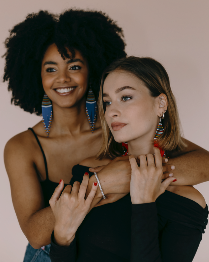 Boucles d'oreilles - Rouges et Multicolores/Meyrama Sud Africa