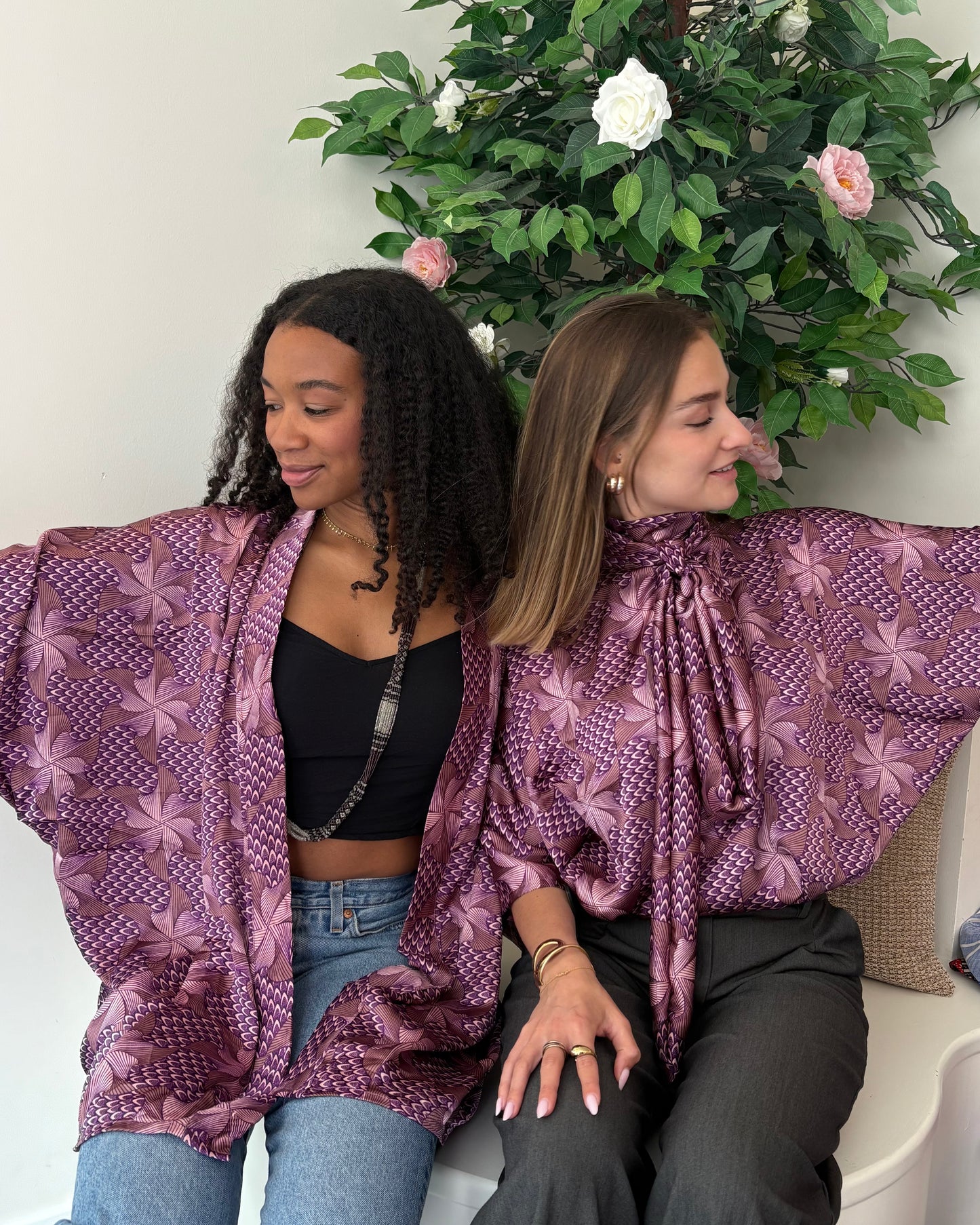 Blouse manches chauve-souris " Sarah" Mauve