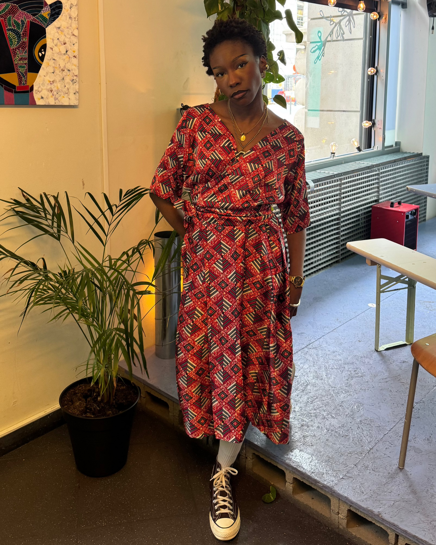 Robe en silk wax rouge Gul