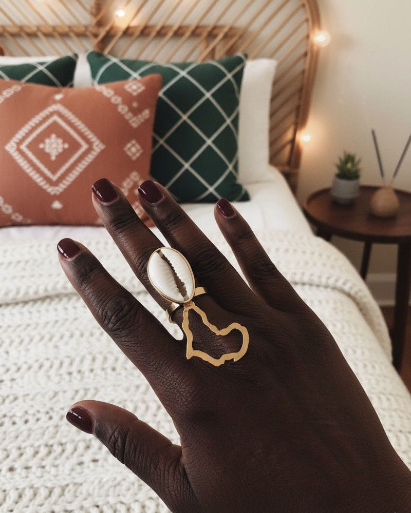 Bague - Coquillage et continent
