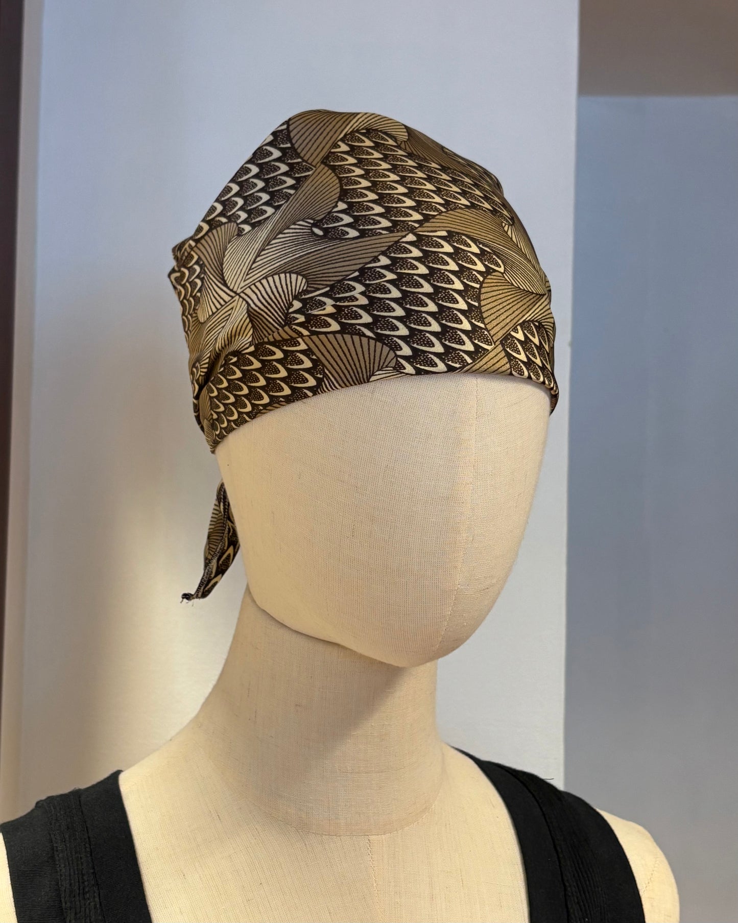 Foulard En Silk Wax - Bleu/Beige