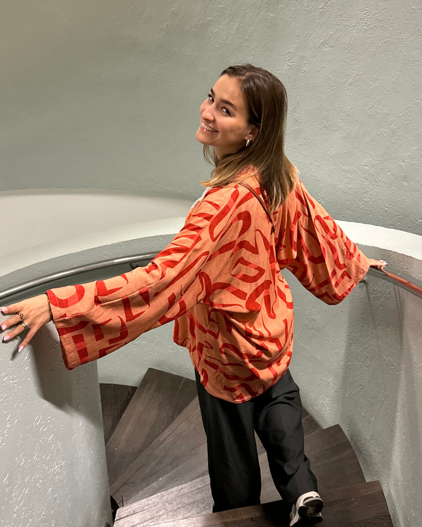 Kimono en coton - orange "Lalla"