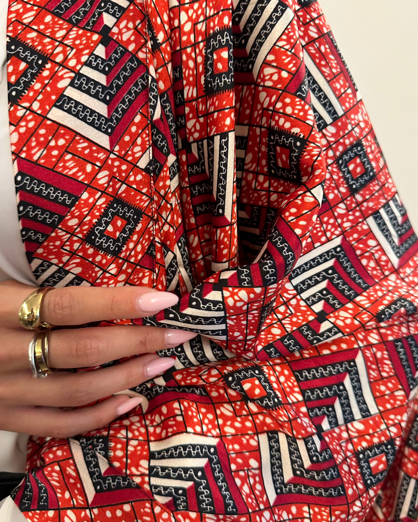 Kimono rouge en silk wax - Cécilia