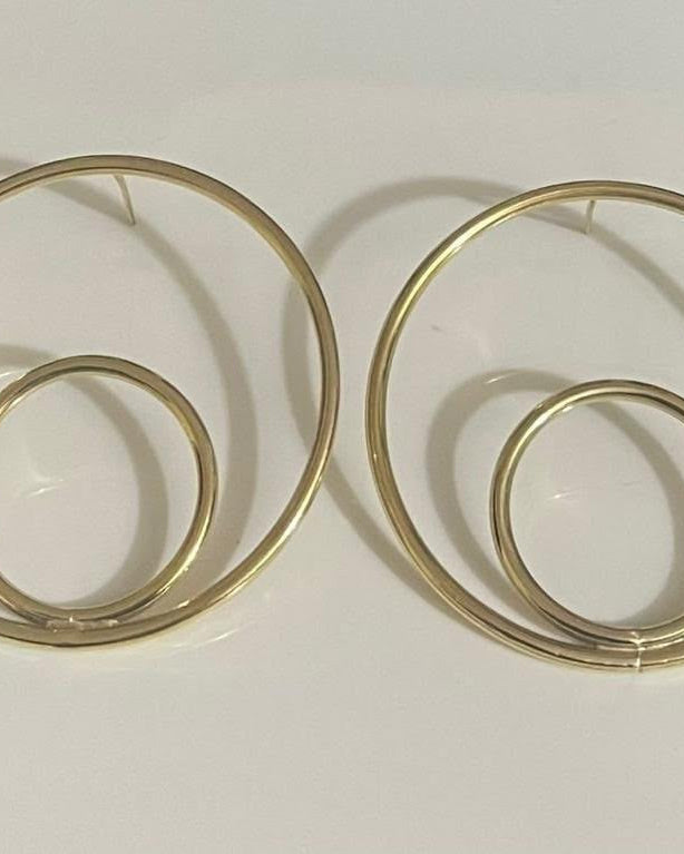 Boucles d'oreilles en laiton - Double ronds