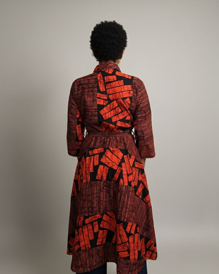 Robe en wax - Orange