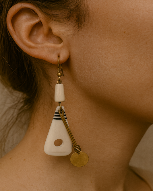 Boucles d'oreilles Afrique du Sud crème Merveille
