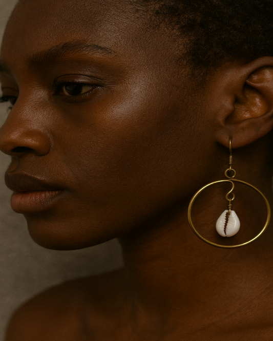 Boucles d'oreilles avec cauri Merveille