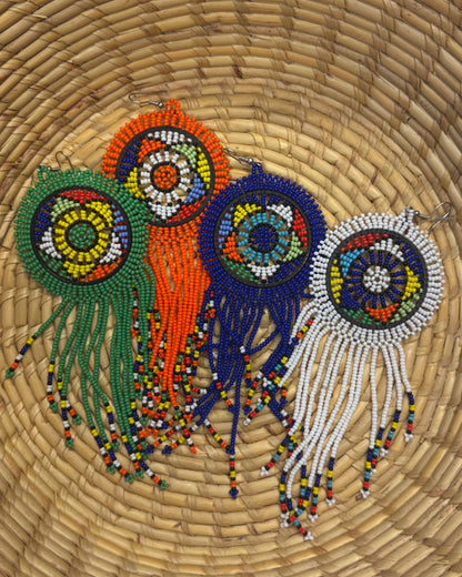 Boucles d'Oreilles En Perles Multicolores / Sud Africa