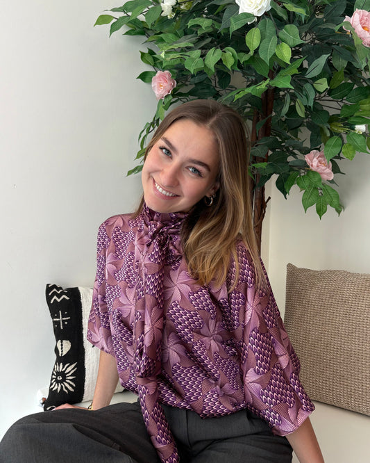 Blouse manches chauve-souris " Sarah" Mauve