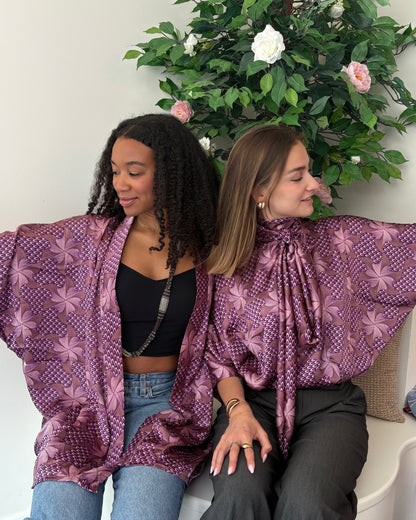 Blouse manches chauve-souris " Sarah" Mauve