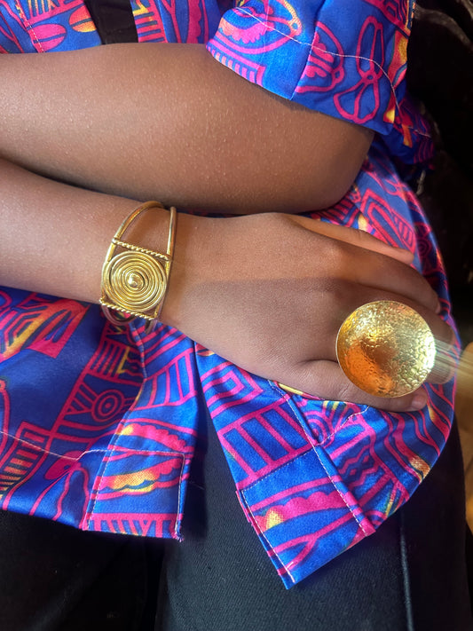 Bague "Soleil de Dakar" en Laiton Martelé