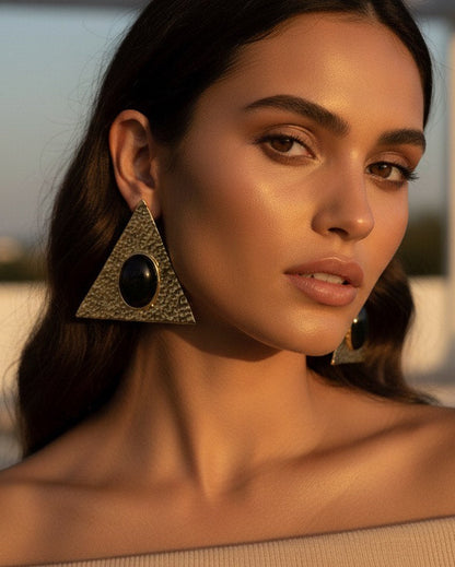 Boucles d'oreilles en laiton - Triangle