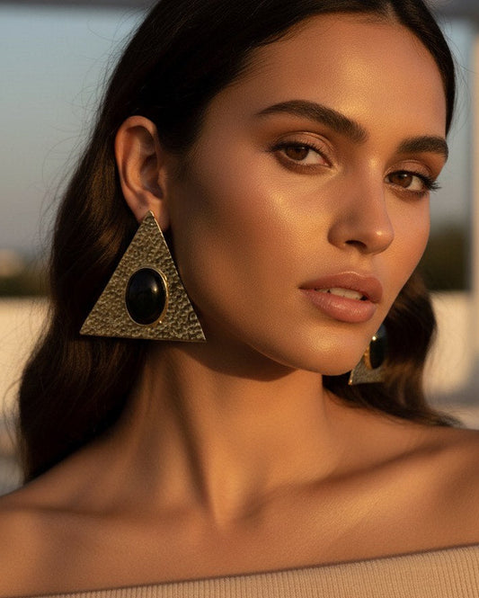 Boucles d'oreilles en laiton - Triangle