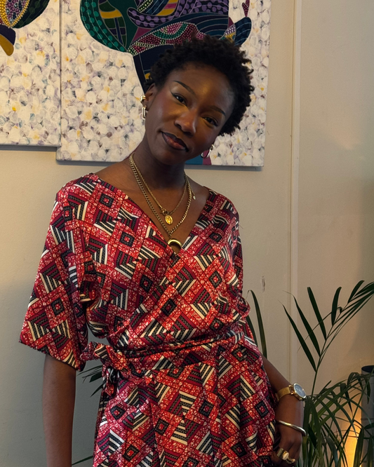Robe en silk wax rouge Gul