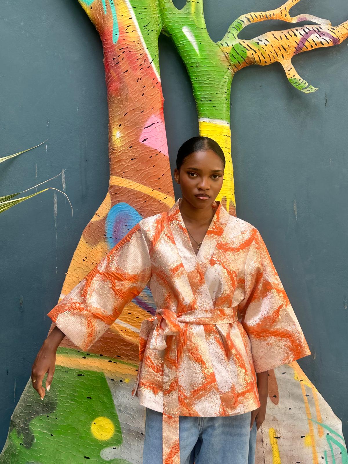Kimono "Reliefs précieux" en brocart