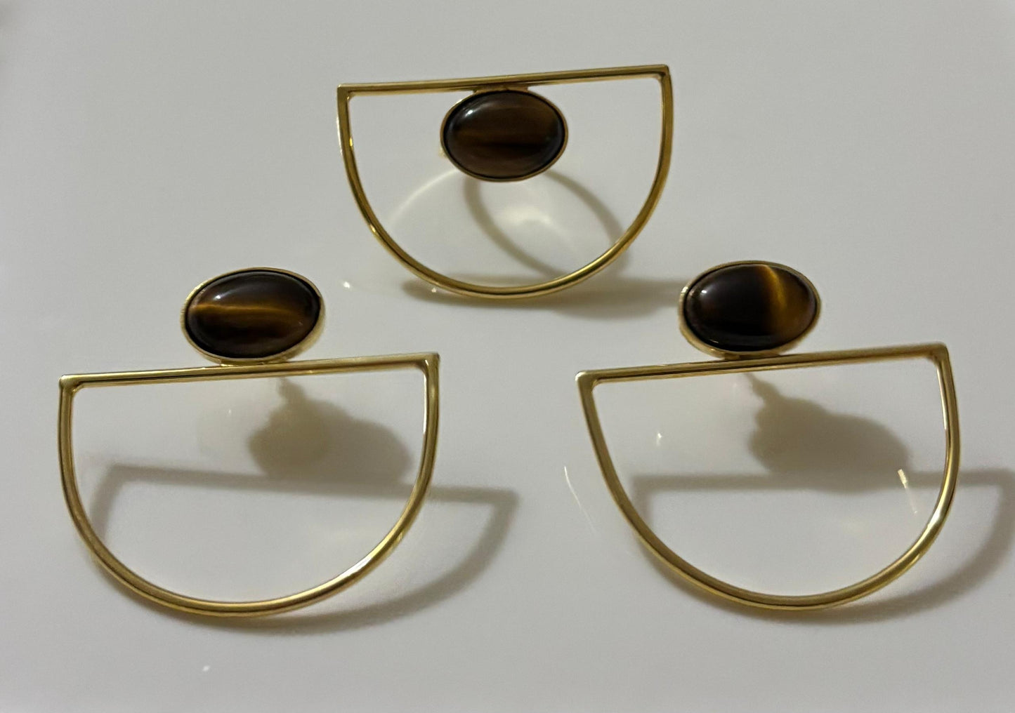 Boucles d'oreilles en laiton - Pierre