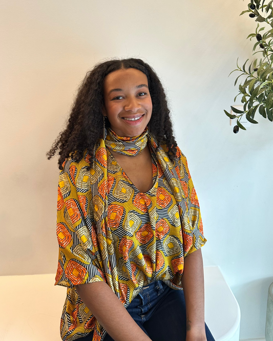 Blouse manches chauve-souris " Sarah" Jaune