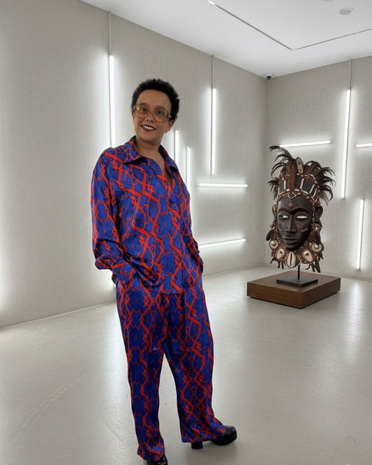 Ensemble en silk wax - Rouge et bleu