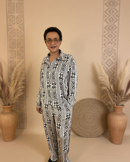 Ensemble en silk wax - Noir&blanc