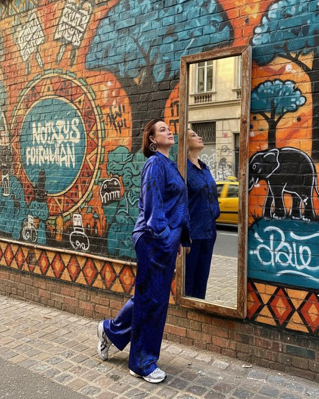 Ensemble en silk wax - Bleu nuit