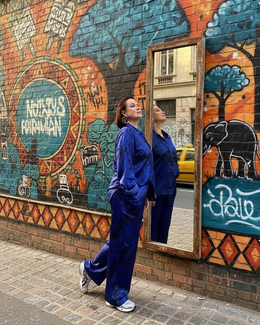 Ensemble en silk wax - Bleu nuit