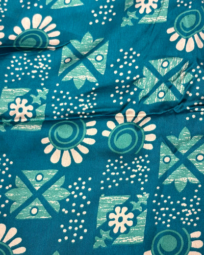 Foulard En Silk Wax - Bleu/Beige