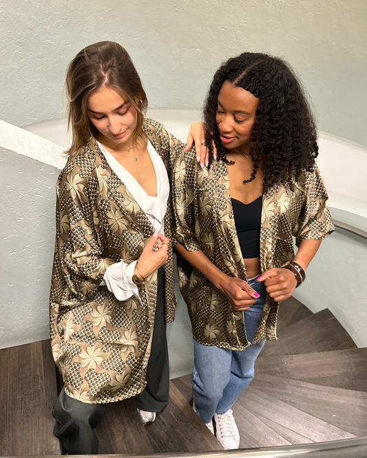 Kimono doré en silk wax - Cécilia