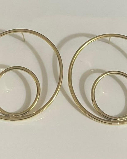 Boucles d'oreilles en laiton - Double ronds