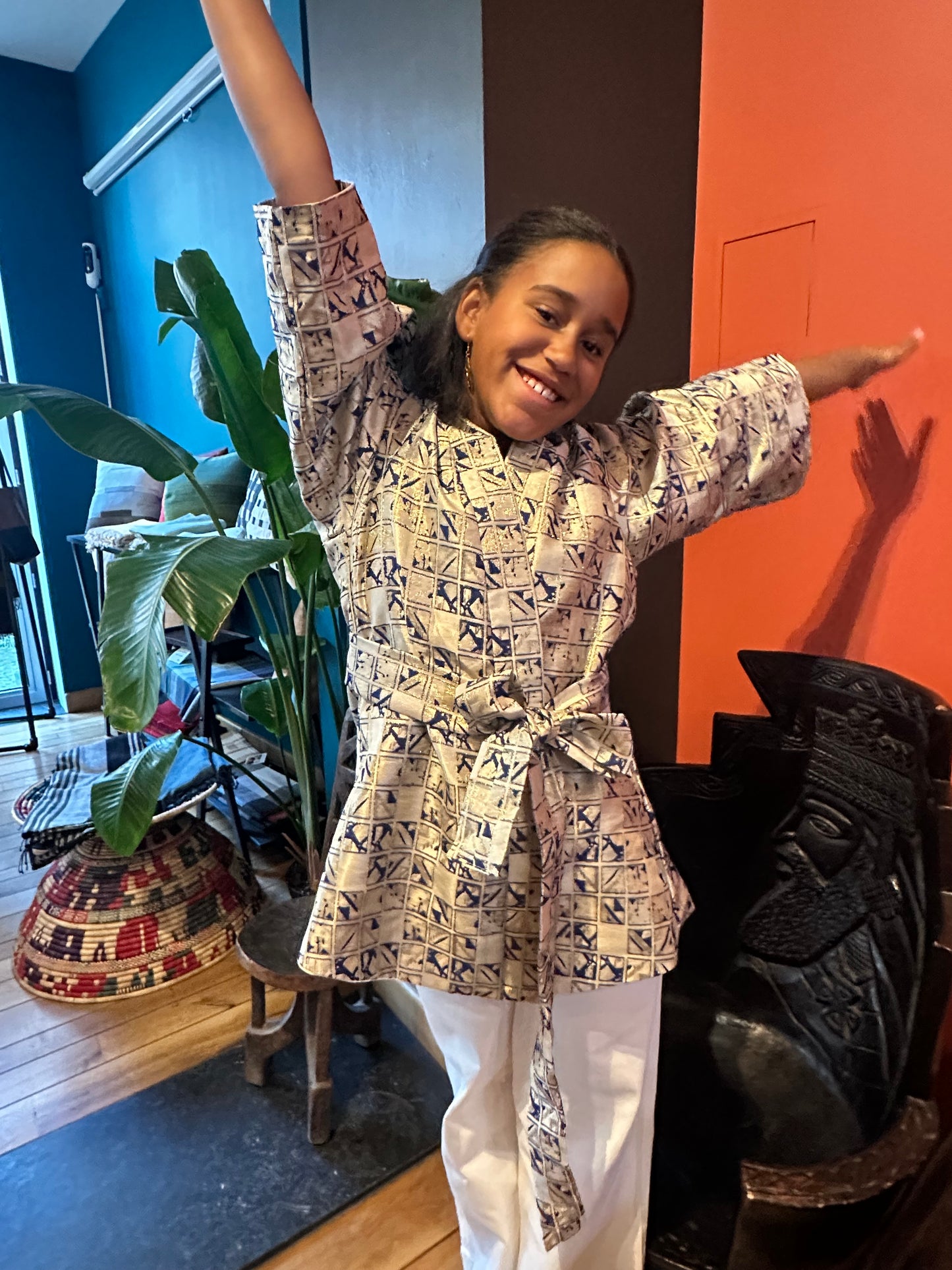 Kimono "Reliefs précieux" en brocart