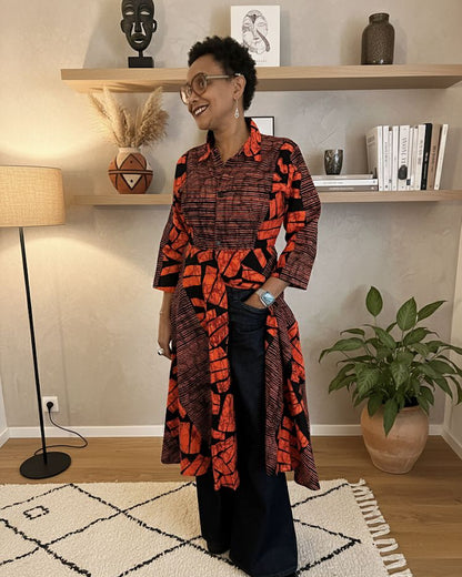 Robe en wax - Orange